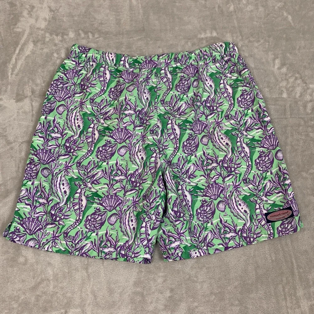 Vineyard Vines Swim Trunks Mens Medium Nautical Theme Lined Draw String Pockets